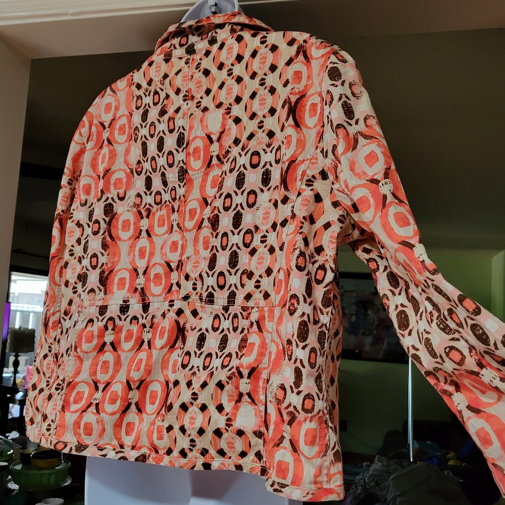 Ruby Road Orange, Brown Full Zipper, Toggle Neck … - image 6